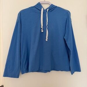 Lilla P Blue Long Sleeve Cotton Hoodie Made in Peru Size S